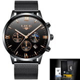 LIGE Men Watches  Multi Function